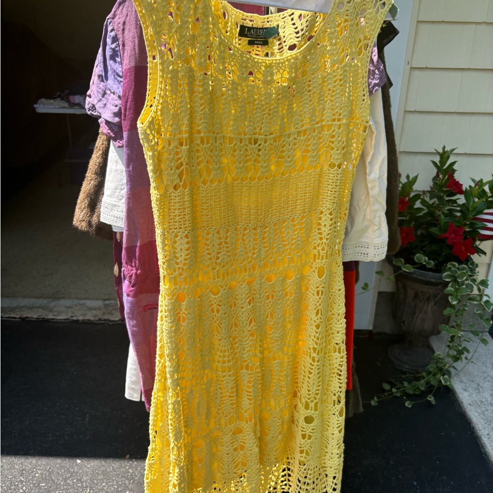Ralph Lauren Yellow Crochet Dress